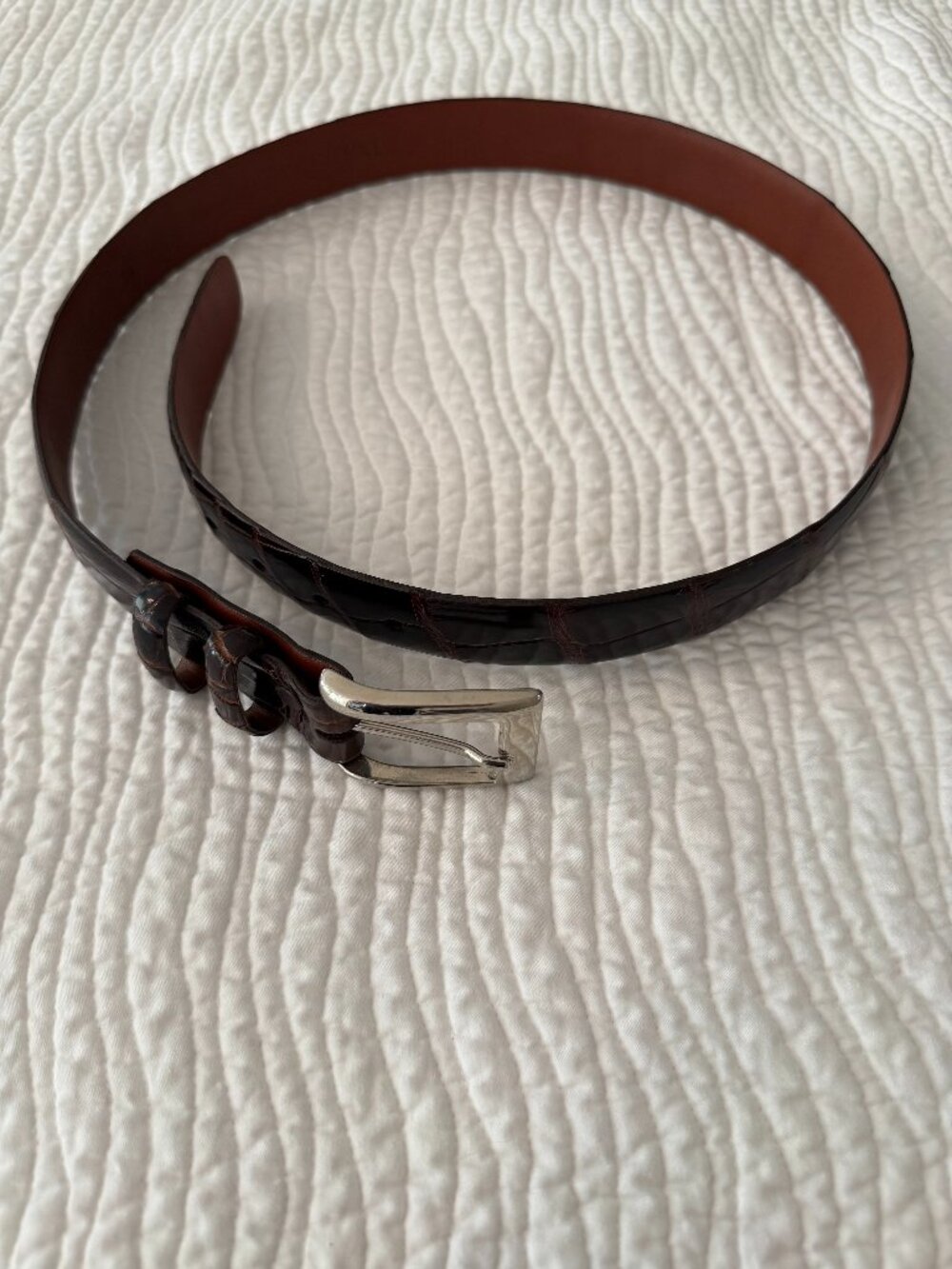 Alligator dress belt